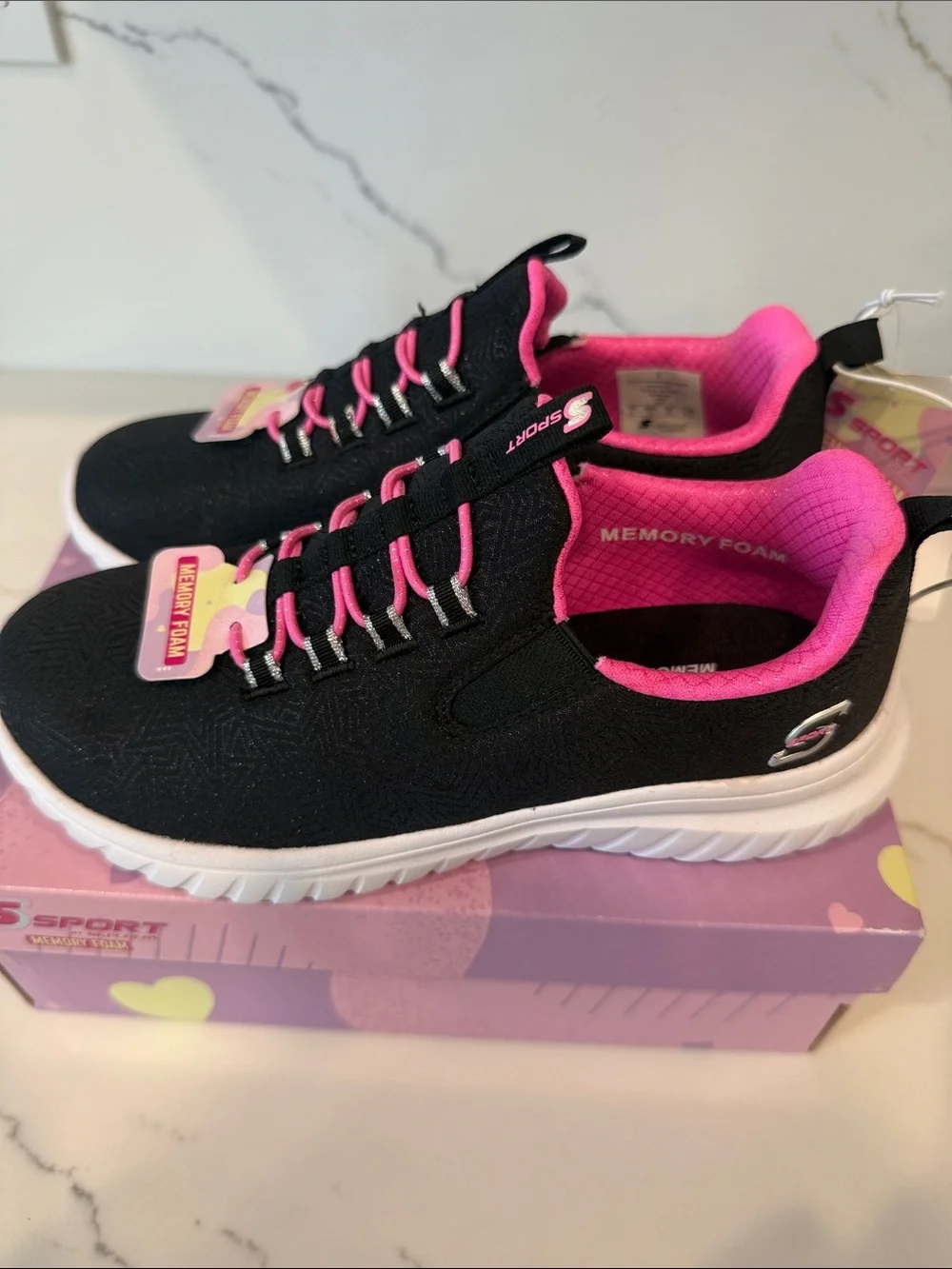 NWT S Sport by Skechers Kids’ Vana Sneakers - Black